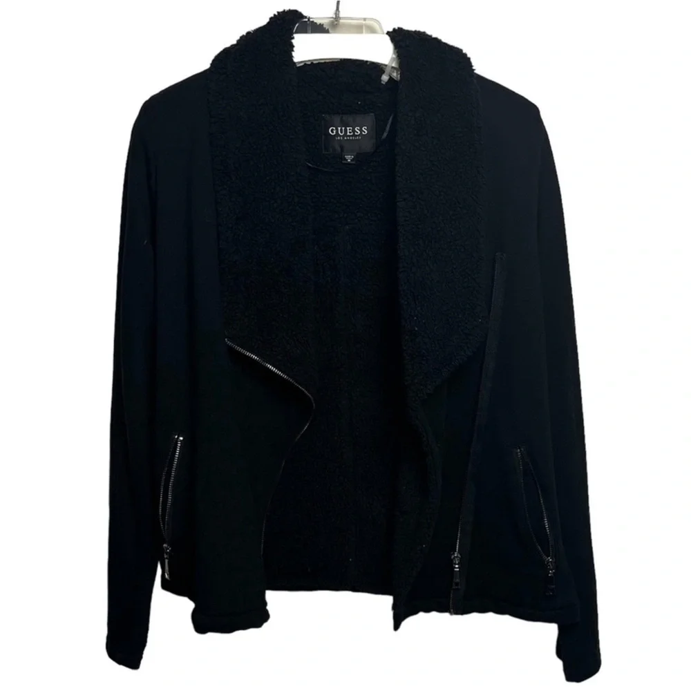 GUESS Asymmetrical Sherpa Lined Jacket - Picture 4 of 12